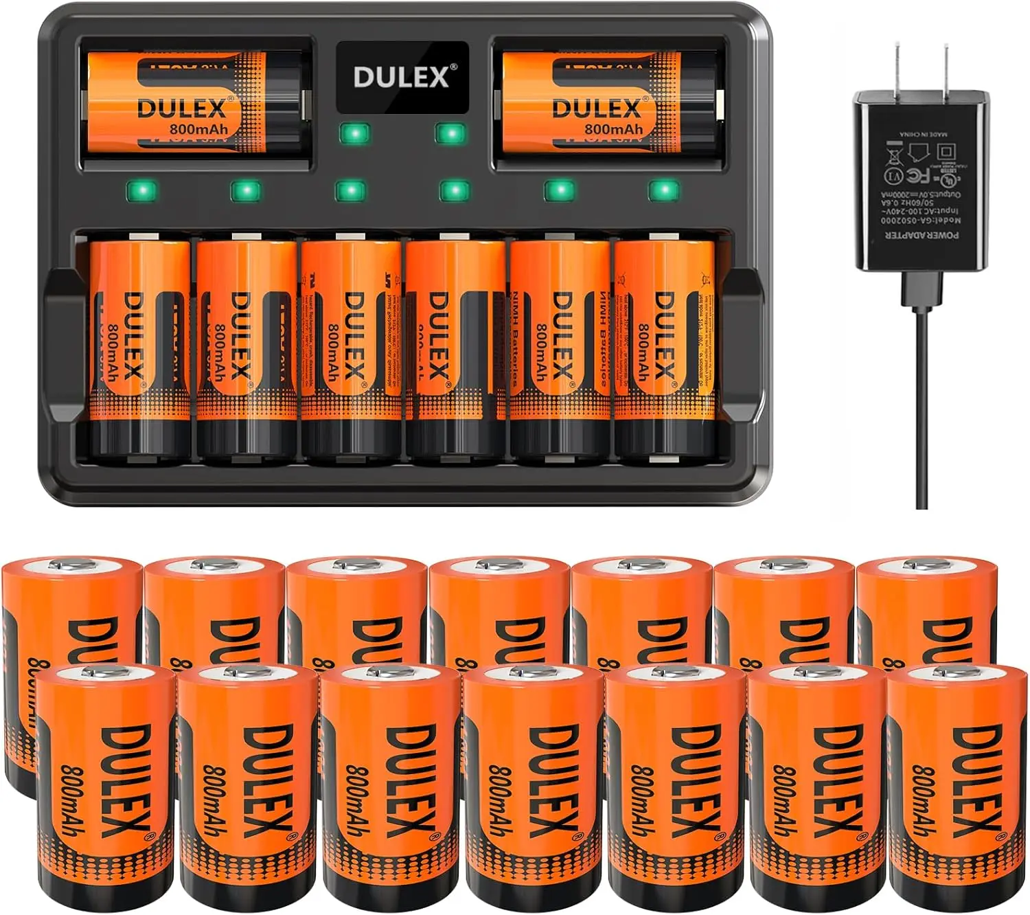 16-Pack Rechargeable NiMH Batteries & Charger for Arlo Cameras, Alarm Systems, Flashlights