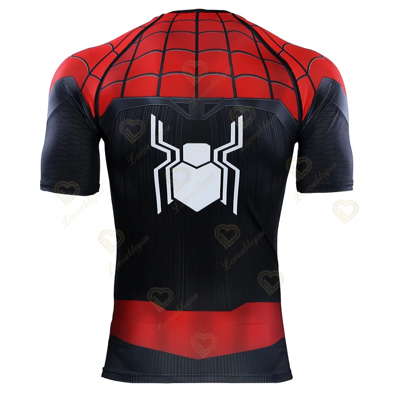 100cm - 160cm Spider Hero Raglan Sleeve Spidey Shirts Men 3D Printed T Shirts Short Sleeve Cosplay Costume Tops Male