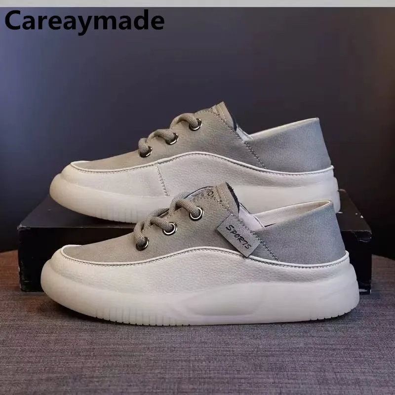

Careaymade-Cow женские туфли на плоской подошве из натуральной коровьей кожи, осенние вулканизированные массивные кроссовки, лоферы, высококачественные брендовые тапочки на платформе, осенняя обувь