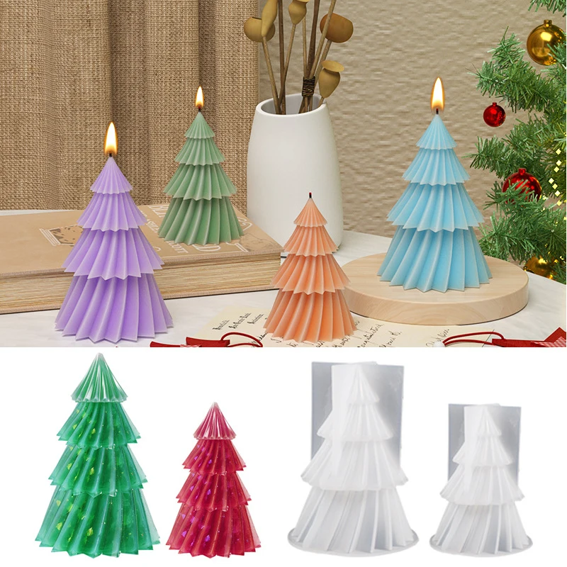 3D Pine Silicone Candle Mold Christmas Tree Scented Candles Silicone Mold DIY Aromath Candle Soap Making Tools Craft