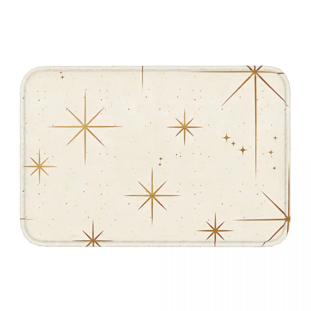 Star Non-slip Doormat Kitchen Mat Gold Art Deco Sparkle Pattern Hallway Carpet Entrance Door Rug Indoor Decor