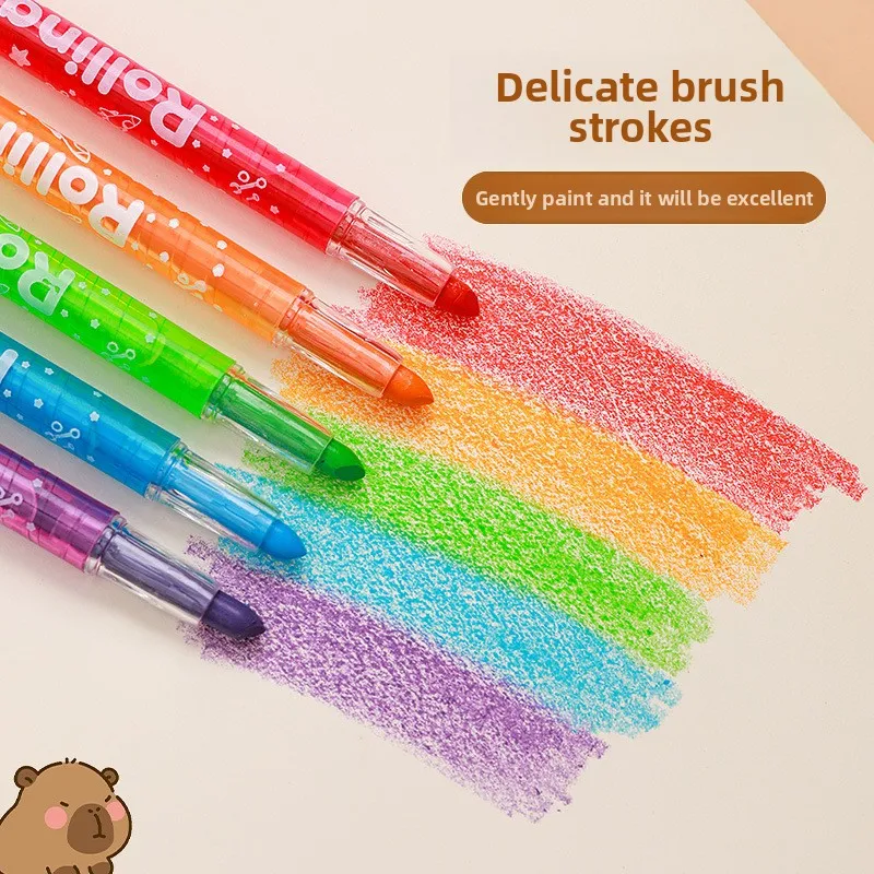 أقلام تلوين دوارة آمنة وقابلة للمسح للأطفال، أقلام ملونة، أقلام رسم، أقلام جرافيتي فنية للأطفال