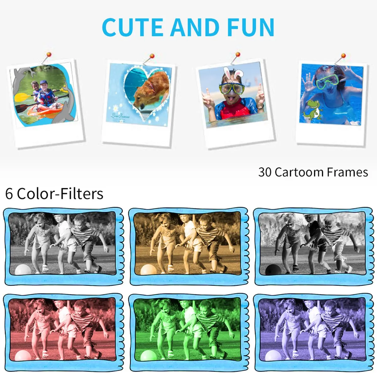 HFES كاميرا الأطفال مقاوم للماء 1080P لعبة سيلفي صغيرة للأطفال كاميرات رقمية 32G كاميرا فيديو لعبة هدايا أعياد ميلاد للأطفال