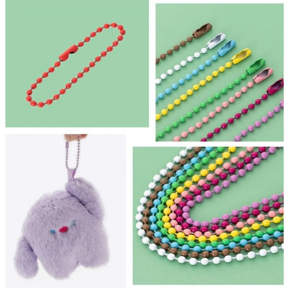 100 Stück 12 cm Perlenketten, passend für Schlüsselanhänger/Etikettenanhänger, für DIY-Armbänder, Halsketten, Schmuckherstellung, Zubehör – Detail 5