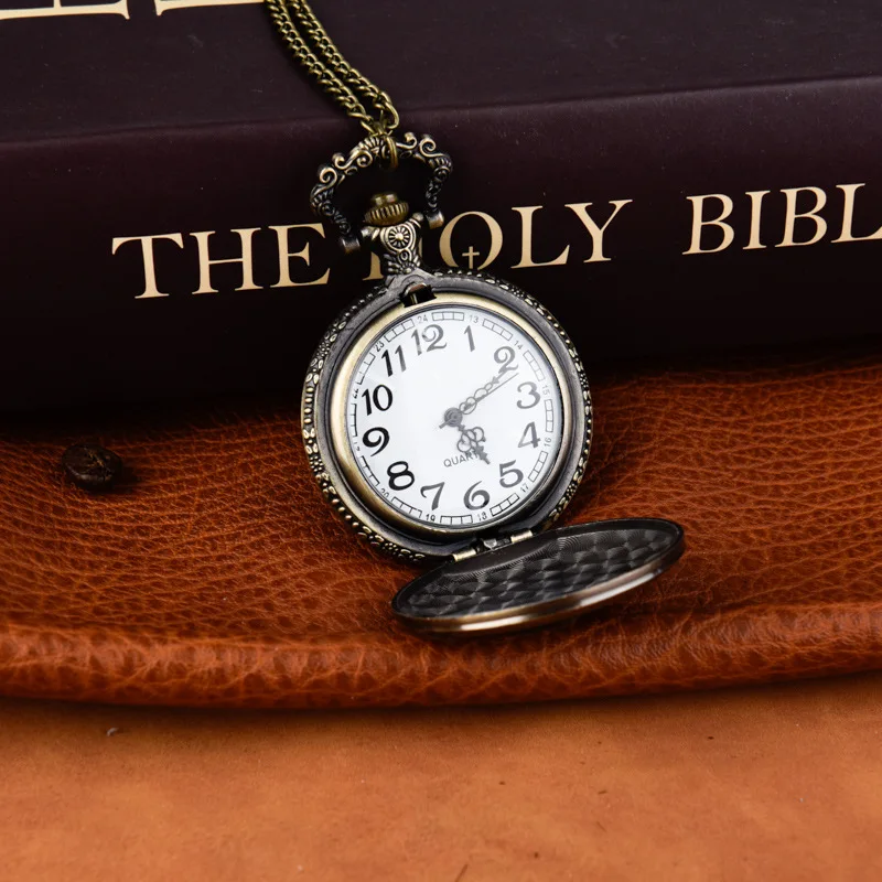 ساعة جيب كوارتز مجوفة ، 8 أوراق ، زهرة مزدوجة ، سلسلة مجوفة ، هدايا ساعة عتيقة