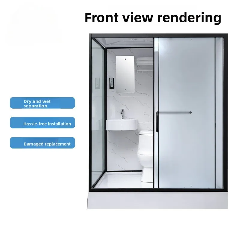 Salle de douche intégrée Salle de douche intégrée Salle de bain intégrée Toilettes simples Séparation sèche et humide