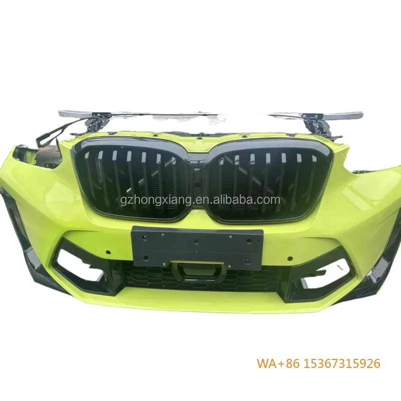 

Front Frame Used with Fog Light Cut-Outs Yellow ABS Front Bumper Assembly for X4M X4M Sport Kit F98 Grill Grille Radiator