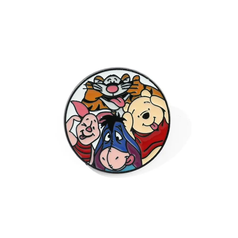 1 Pcs Creative Winnie The Pooh Brooch Cute Tiger Piglet Enamel Pin Backpack Clothing Jewelry Metal Badge Accessories