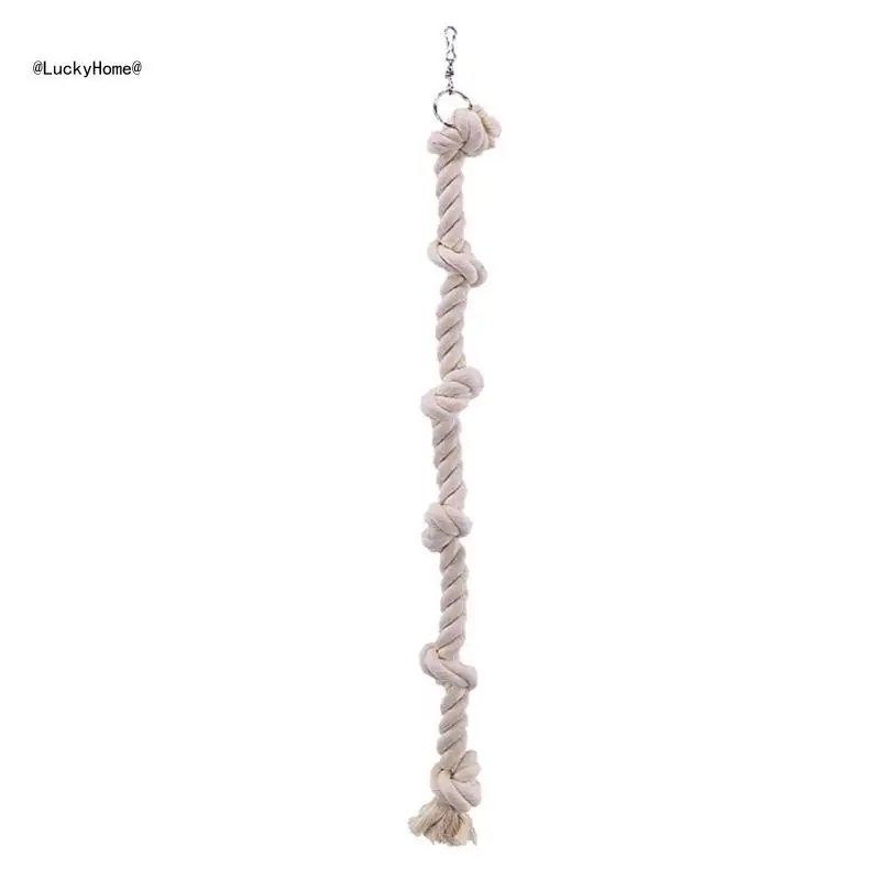 Bird Cage Toy Cotton Bungee Rope with Knots Hanging Chew Toy Length 15.74” 11UA