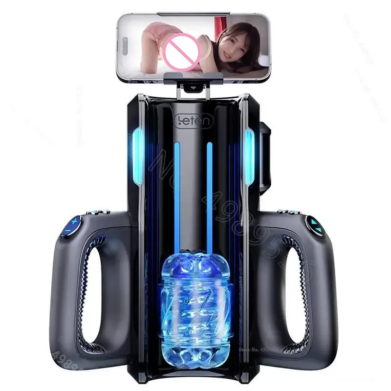 Leten King-Aquecimento Automático Vagina Realista para Homens, Suporte do Telefone, Telescópicos Sex Toys, Masturbador, Buceta Anal, Silicone