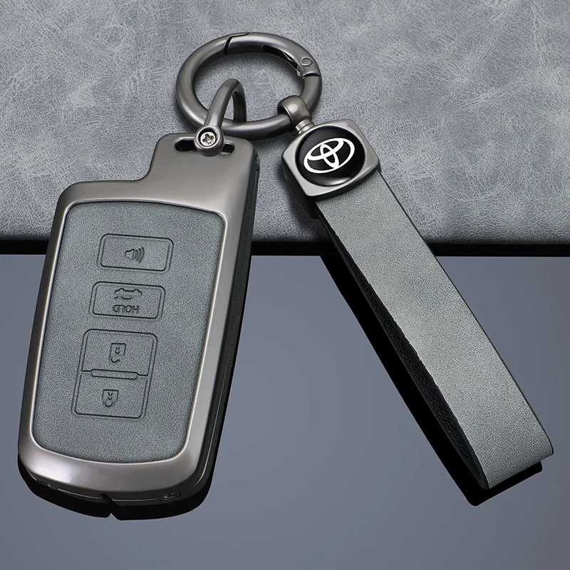 Zinc Alloy Leather Car Remote Key Case Cover for Toyota Prius 30 Alpha Aqua Land Cruiser Auris for Lexus LC 200 2012 2013 2014