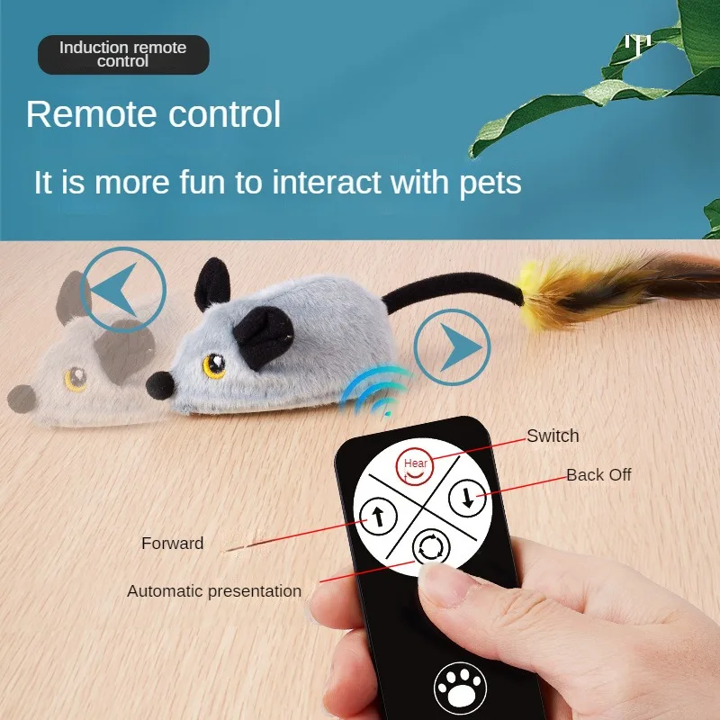 Simulated Little Mouse and Cat Self Entertainment Cat Teasing Tool and Dog Home Sports Toy Touch Sensing Intelligent Electric