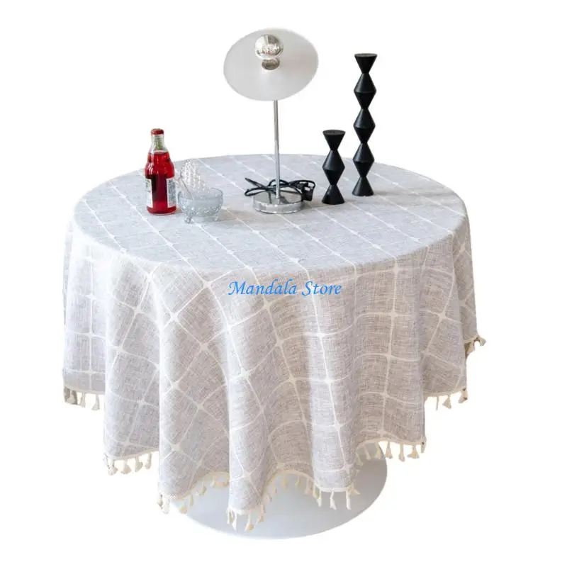 U2JC 140cm Round Tablecloth against Slip Bottom Secure Placement Various Instances