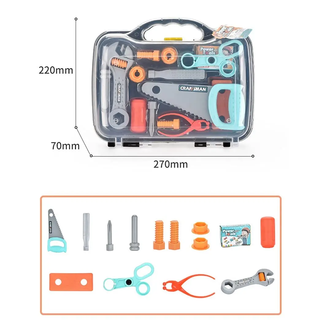 Kinder Spielzeug Elektrowerkzeuge Set Bauarbeitswerkzeuge Set Pädagogisches Rollenspiel Set mit Aufbewahrungsbox