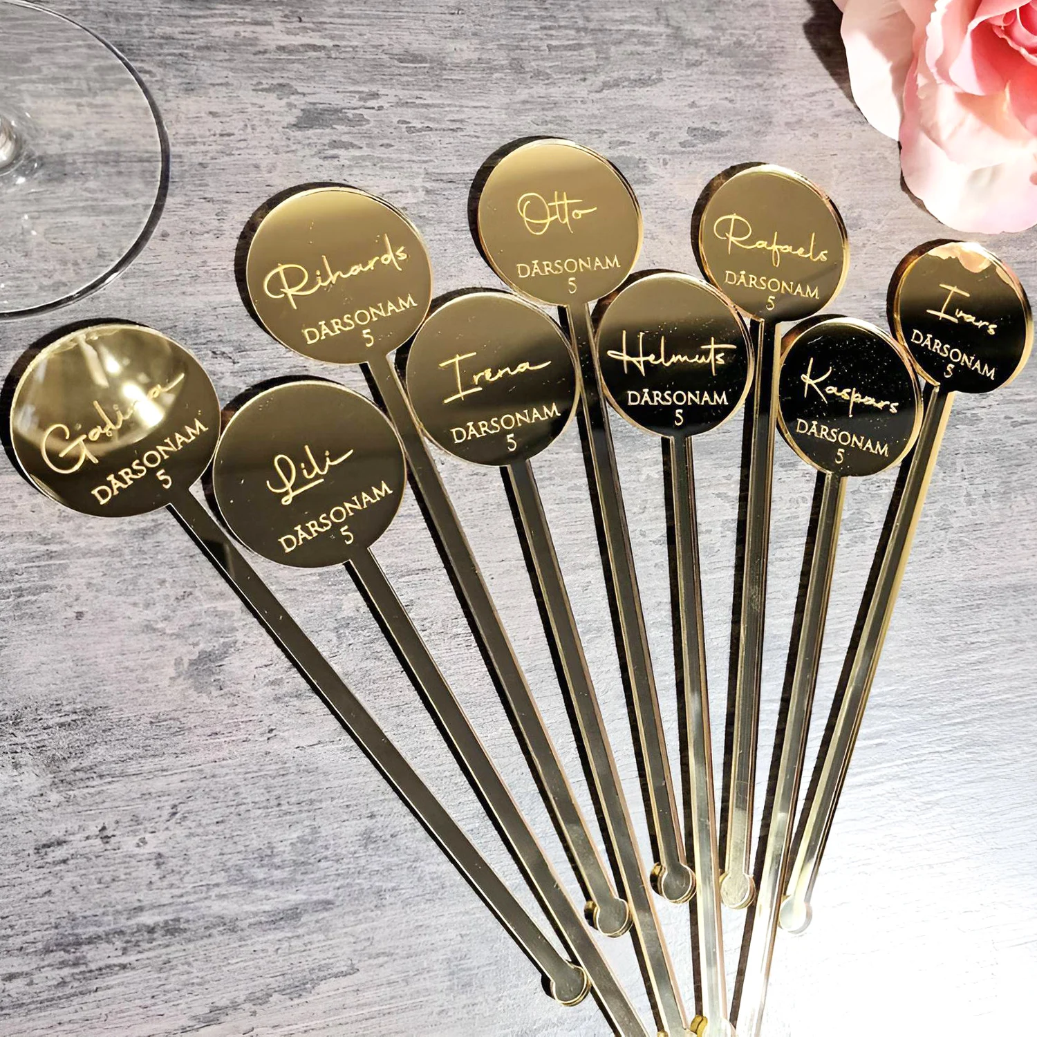 Wedding Drink Stirrers, Customized Text Logo, Party Decoration, Personalized Name, Drink Decor