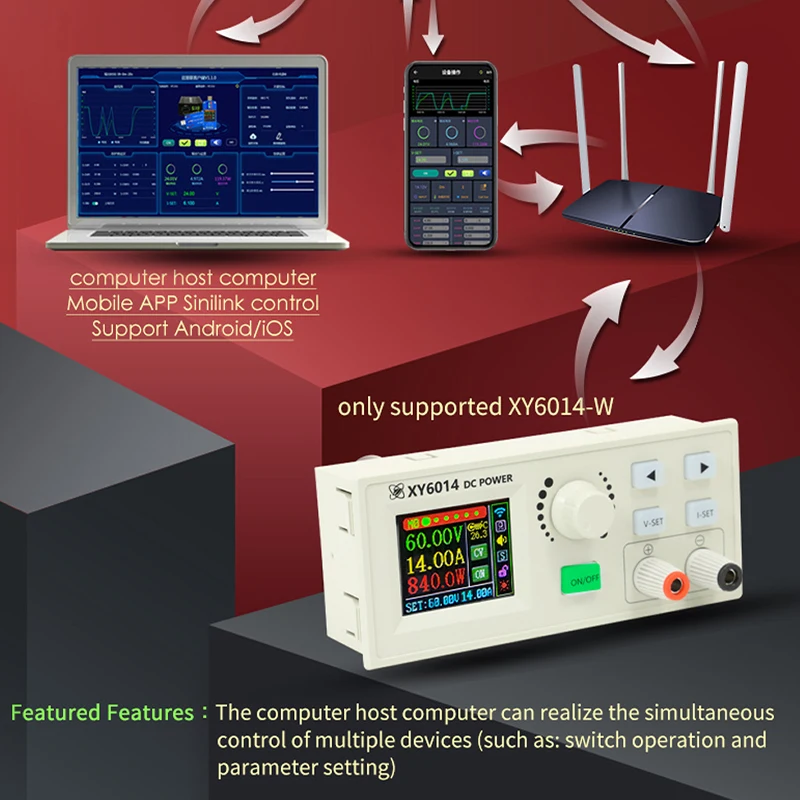 XY6014/XY6014W z regulacją prądu stałego napięcie zasilania z regulacją prądu stałego zasilania CNC 14A 840W modulekonwerter obniżający