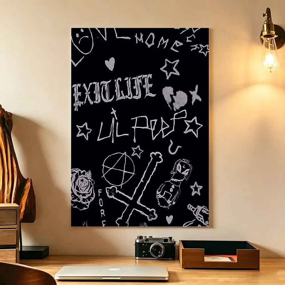 L-Lil P-Peep Stars Shopping Poster High Quality Dorm Living Room Aesthetic Wall Decoration Painting Stickers Gift