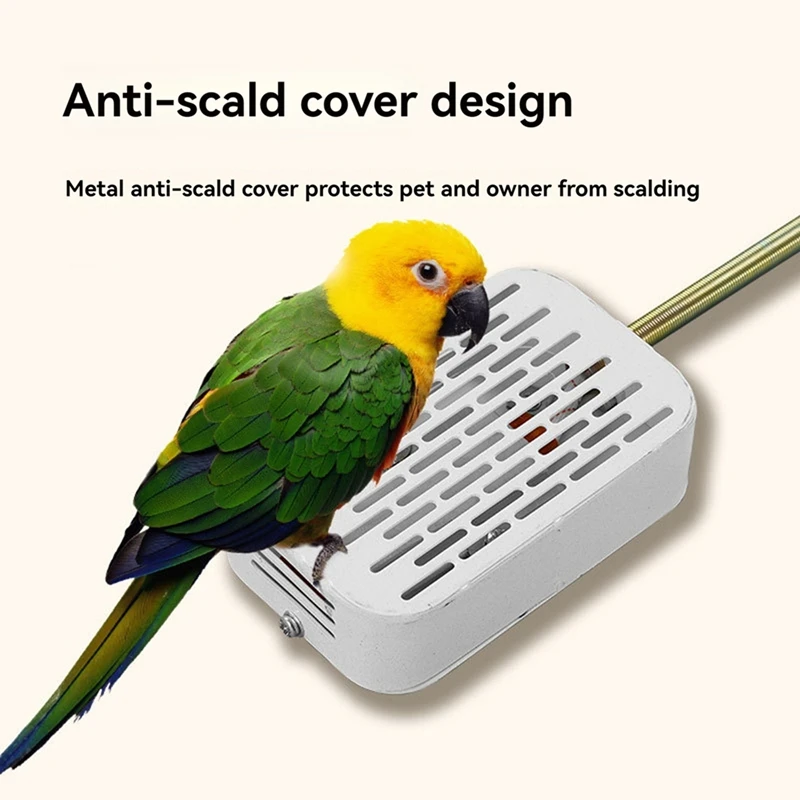 A47U Bird Cage Heater Simulated Natural Environment Lighting Warming Heat Lamp Anti Bite Warmer Light for Parrots Parrot