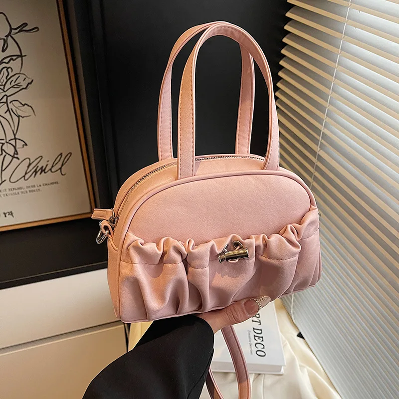 

2025 Crinkle Tote Bag for Women Elegant Niche Shoulder Bag Fashion Crossbody Purse Versatile Commuter Bag New Arrival