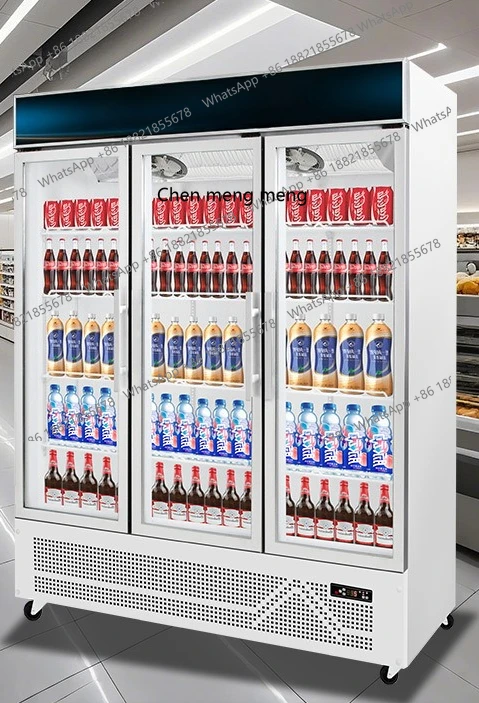 

Beverage refrigeration display Air-cooled fresh-keeping supermarket refrigerator Commercial vertical freezer