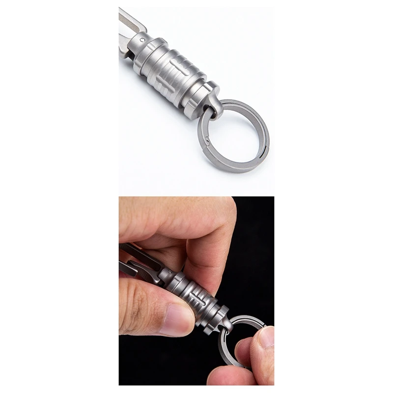 Titanium Alloy Integrated Belt Buckle Quick-Pull Universal Key Ring Bottle Opening Tool Unisex Car Key Chain Easy Install