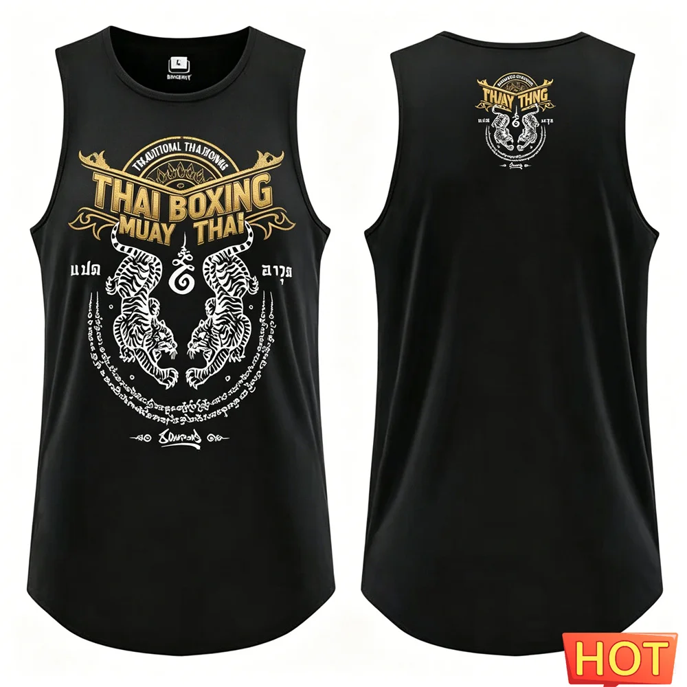 Muay Thai Men's Tank Top Quick-dry Breathable Men Women Sleeveless T-shirt Outdoor Fitness Muay Thai men's t-shirts and tank top