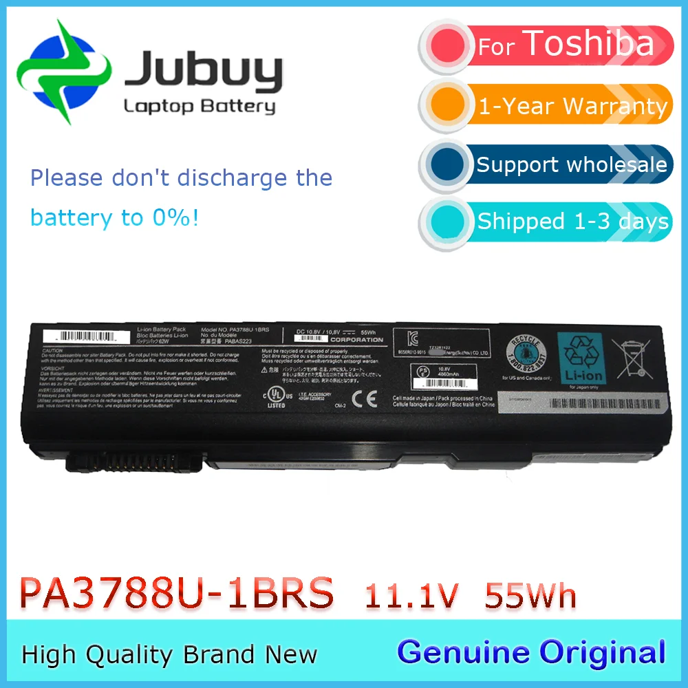 PA3788U-1BRS 11.1V 55Wh Original Laptop Battery for Toshiba Tecra A11 M11 P11 Series PA3786U-1BRS PA3787U-1BRS