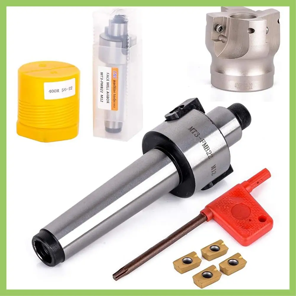 

1Pc MT3-FMB-Shank 50Mm Face End Mill CNC Milling Cutter + 4Pcs APMT1604 Inserts With Wrench And Box For Plate Cutting Pi