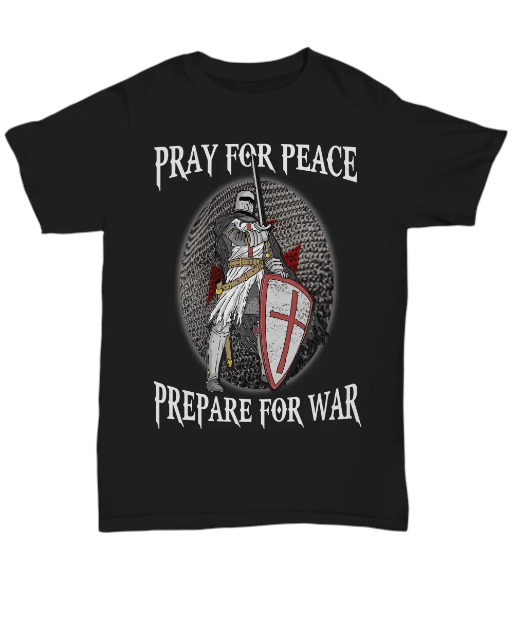 Knight Templar Pray Warriors of God Christian Gifts T Shirt. Short Sleeve 100% Cotton Casual T-shirts Loose Top Size S-3XL