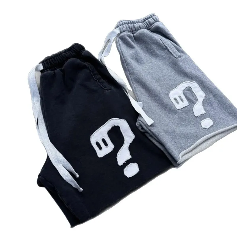 アメリカン・ハイストリート・ヘビーウェイト・ヴィンテージプリント・ショートパンツ（ダメージ加工、ルーズフィット、ドローストリング付きカジュアルパンツ）