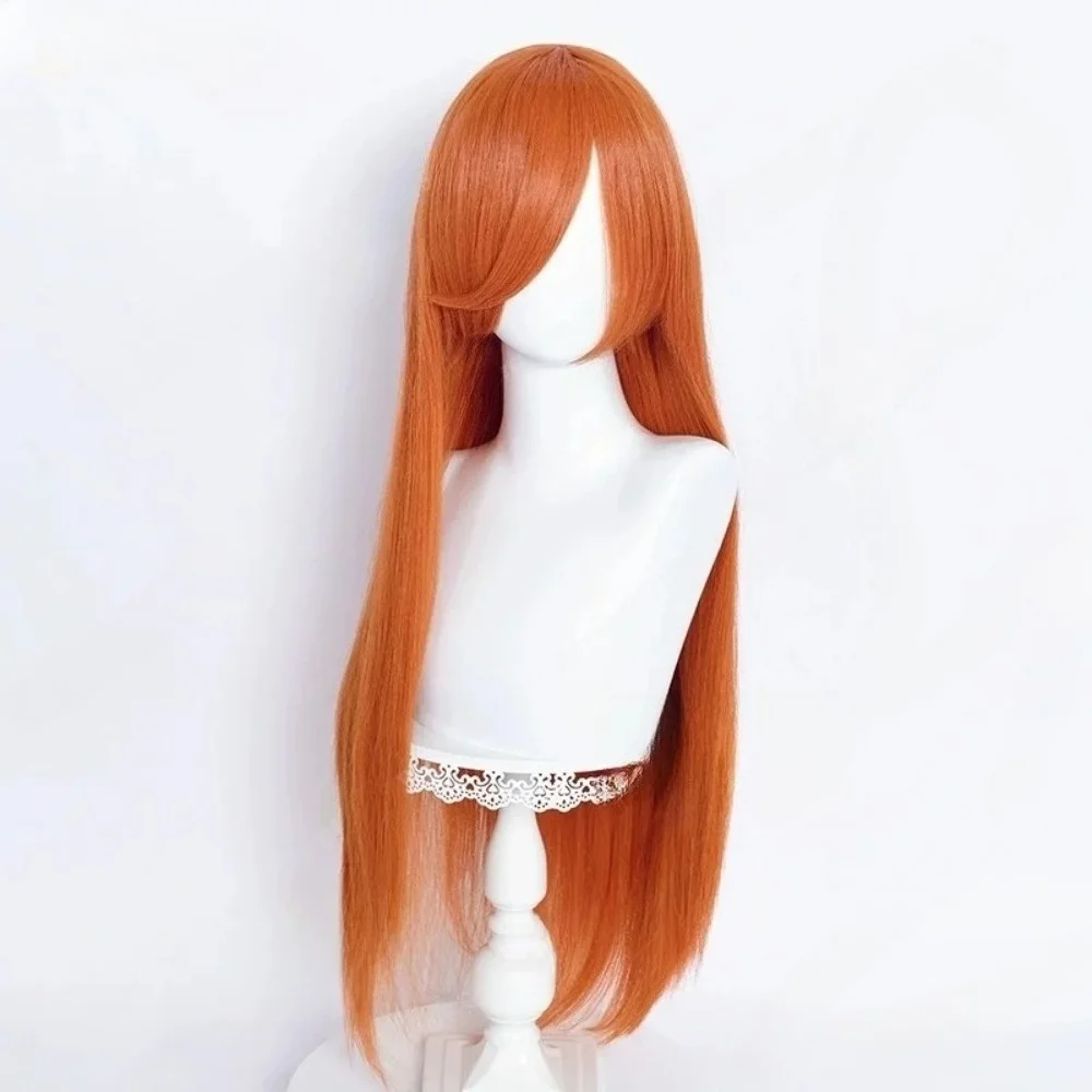 Heat Resistant Synthetic Hair Halloween Party Wig 80cm Inoue Orihime Cosplay Wig Orange Wigs Women Anime Cosplay Wigs