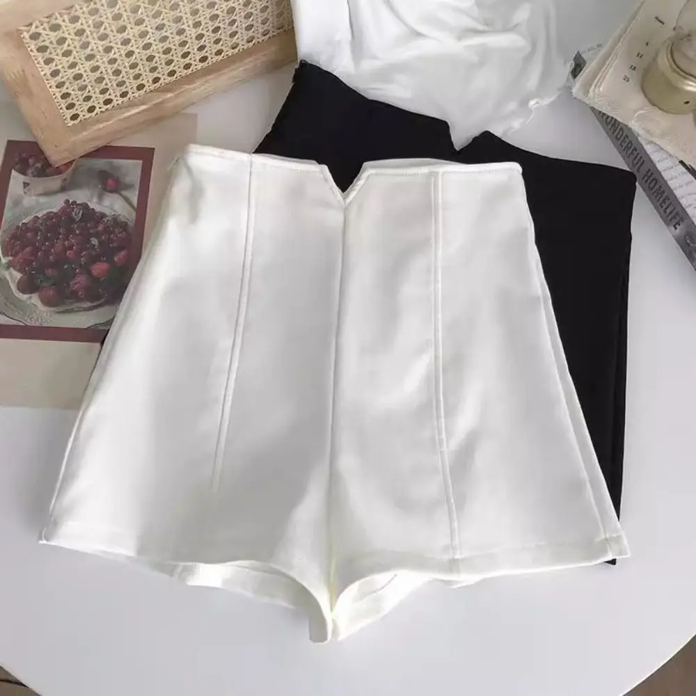 Moda magro ajuste a linha shorts de cintura alta cor sólida terno shorts quentes calças y2k chique feminino verão calças curtas clube