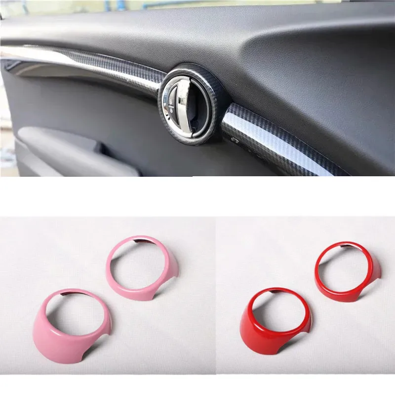 

For MINI Cooper F55 F56 One 3 Doors 2014-2021 2PCS ABS Car Side Door Handle Bowl Protector Cover Trim Interior Accessories
