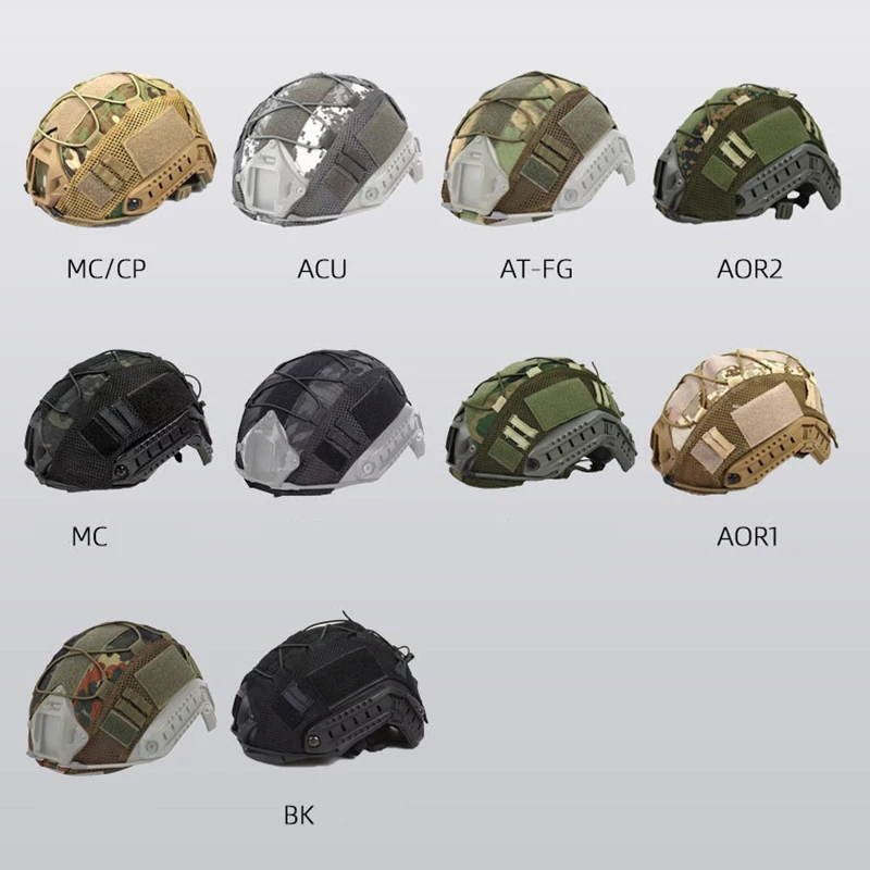 Tela para casco táctico, cubierta para casco CP de camuflaje, cubierta para casco con cuerda elástica, tela para casco rápido, cubierta para accesorio táctico desmontable