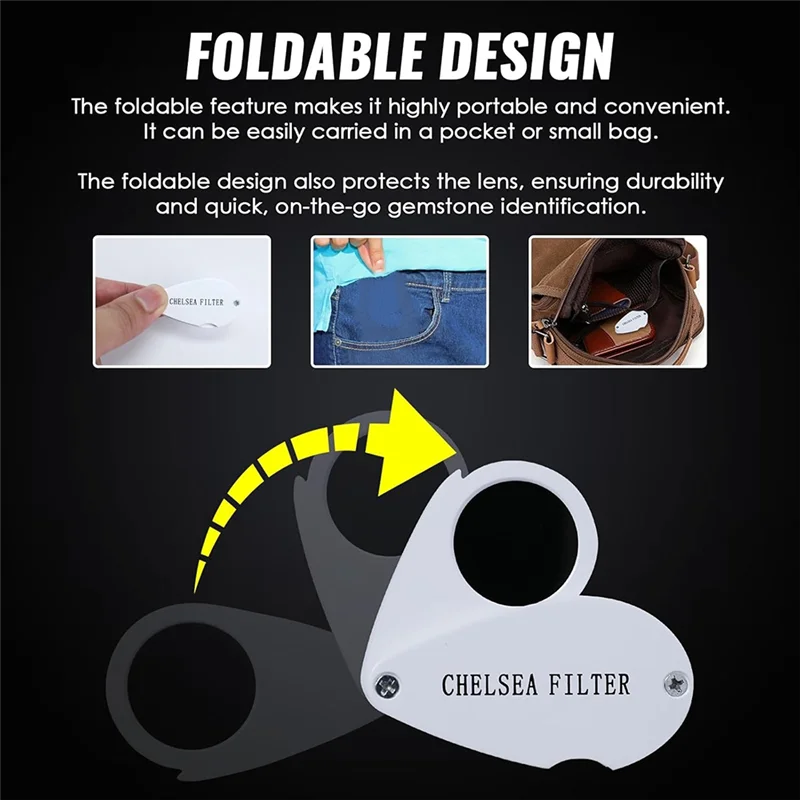 Filtro per l'identificazione delle pietre preziose Distinguere rapidamente le smeraldi, i rubini e le zaffiri-A74P