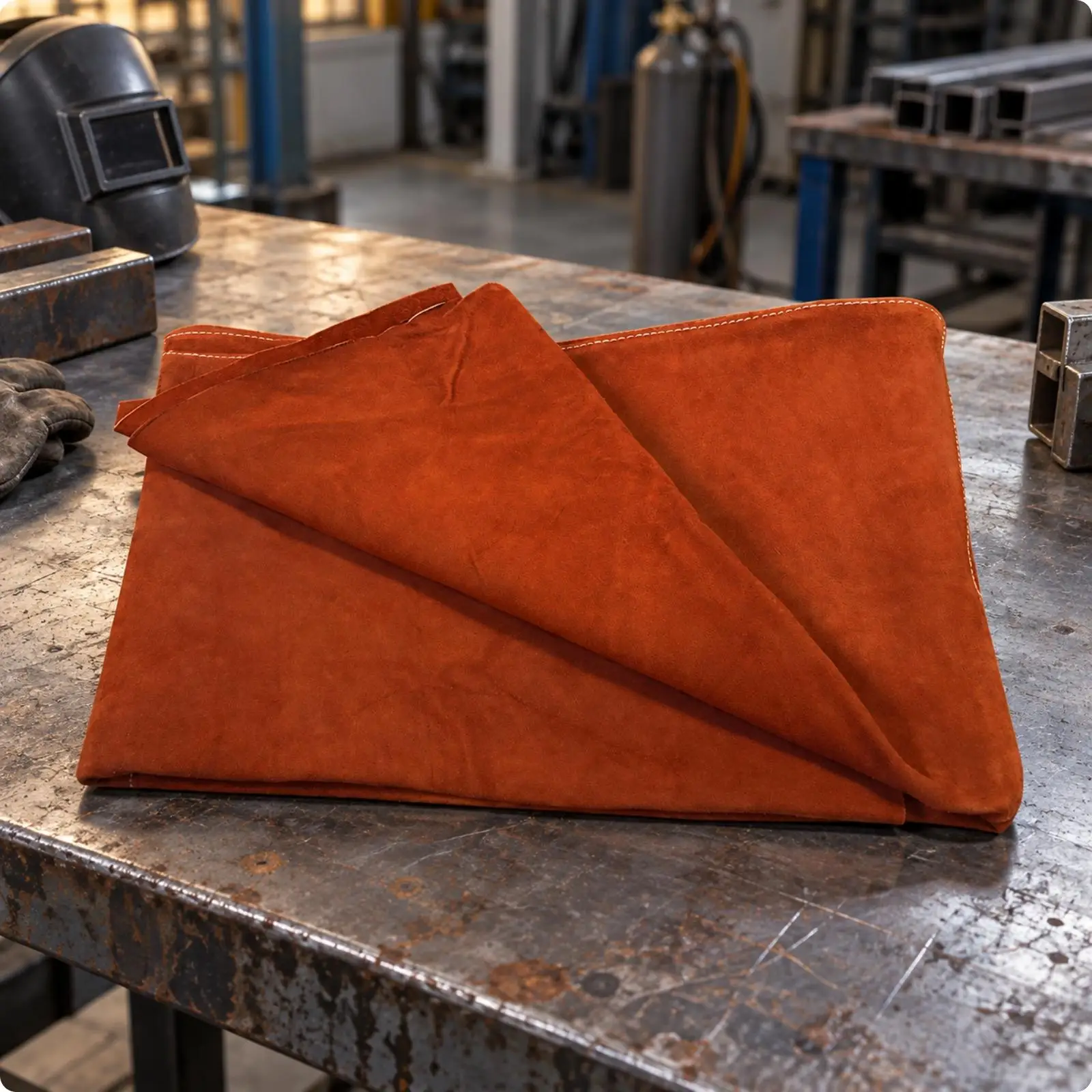 Leather Split Leather Fire Blanket Flame Retardant Heavy-Duty Heat-Weld-Resistant Blanket Thick Grill Protector Mat for Hot