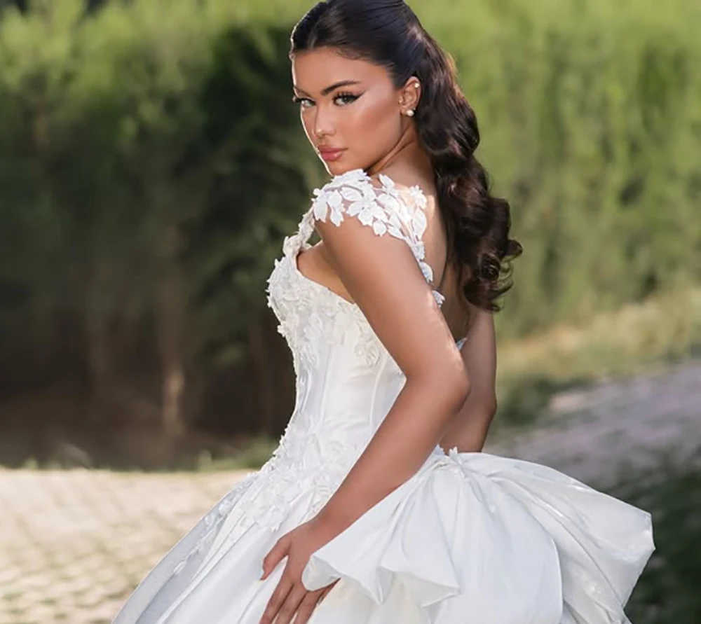Generosi A-Line Abiti da sposa da donna Colletto a cuore Applicazioni in pizzo Abiti da sposa Principessa Abiti da sposa 2026 Personalizzato