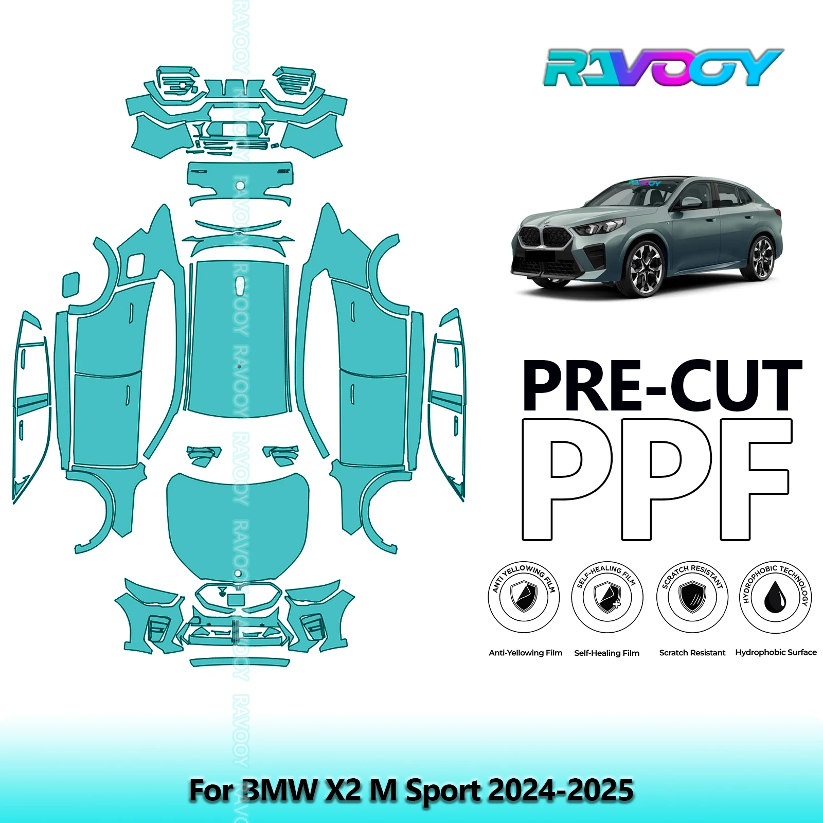 

Precut PPF Paint Protection Film Full Vehicle For BMW X2 M Sport 2024-2025