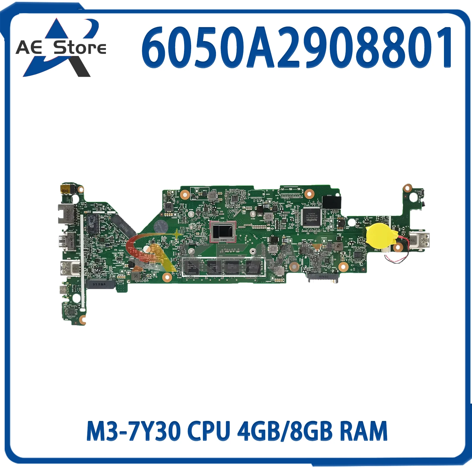 AE For HP 6050A2908801 Laptop Motherboard ProBook x360 11 G2 EE Mainboard With M3-7Y30 CPU 4GB/8GB RAM 100% Test OK