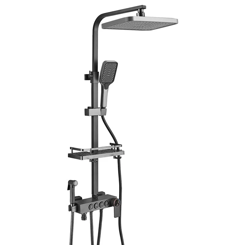 

All copper, shower set, constant temperature, self-cleaning, rain nozzle pressurized.