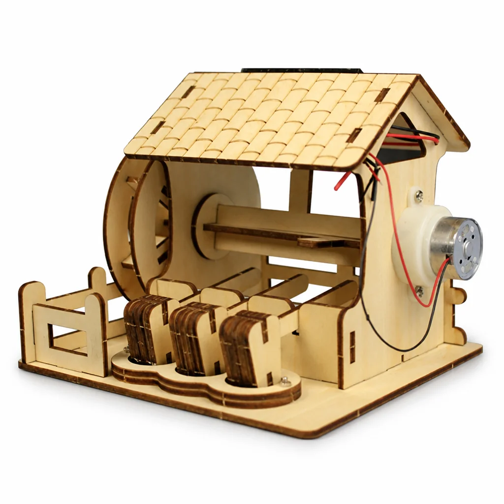 Renewable Energy For Kids - Wooden DIY Solar Powered Waterwheel Rice