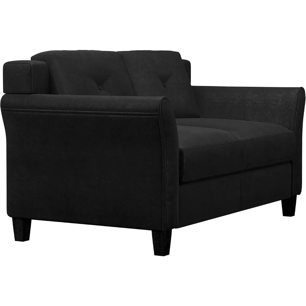 Modern Loveseat Sofa with Removable Armrests, for Living Room/Apartment,Hold up to 400 Pounds,Black