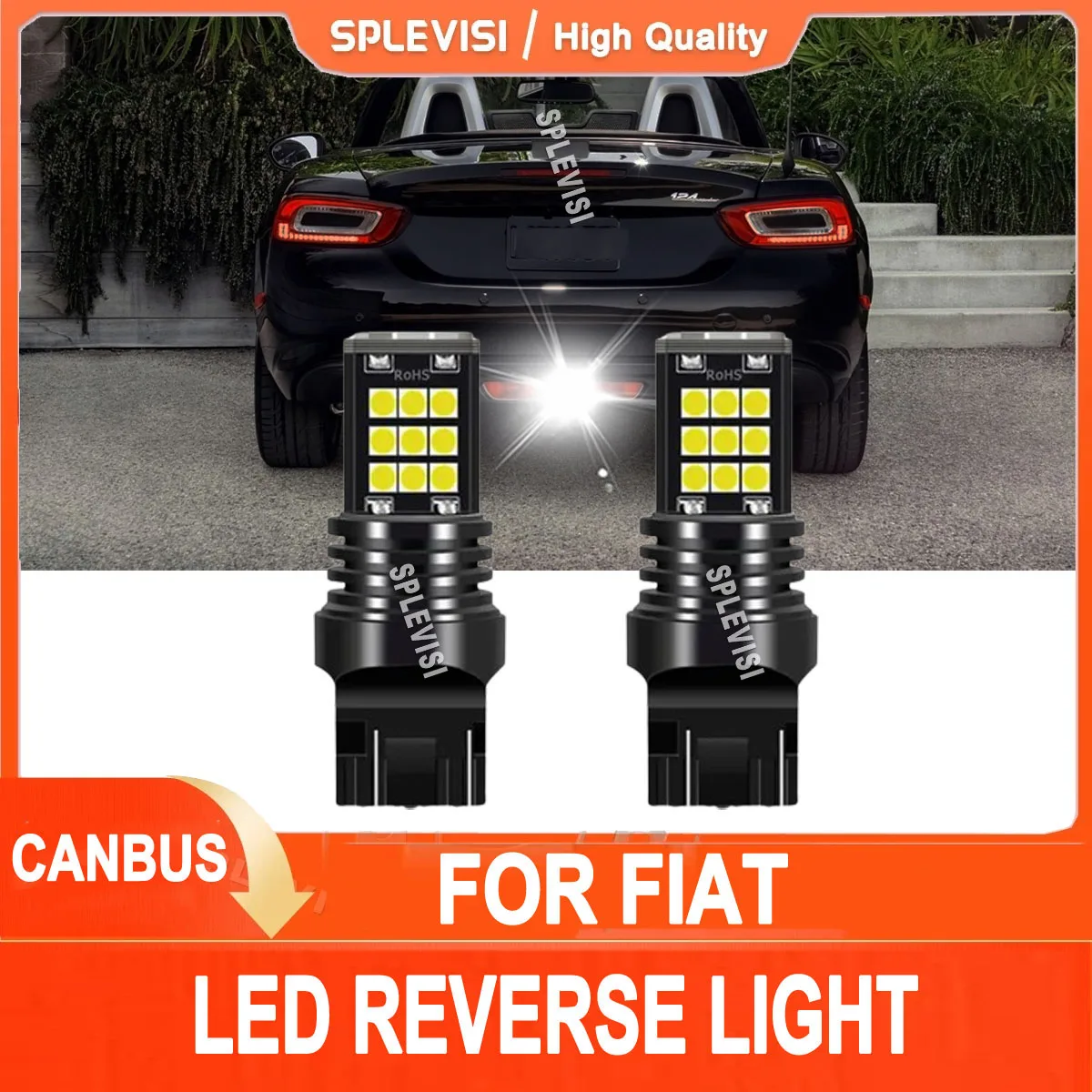 2x 7440 7443 580 6000K White LED Back Up Reverse Lights Upgrade FIT For Fiat 124 Spider 2016-2017 Freemont 2011-2017