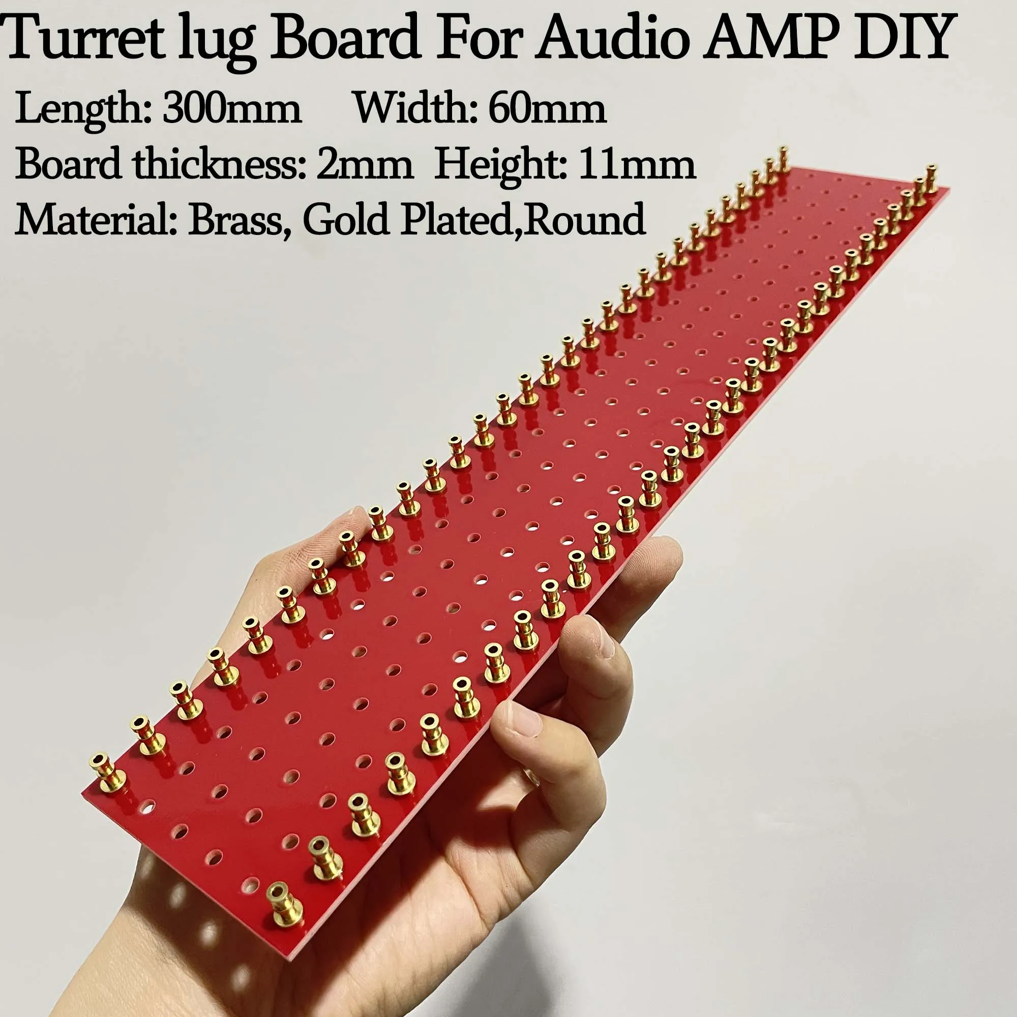 JEMOSA 1PC 60 post Tag Strip torretta Lug Board nero verde rosso rotondo placcato oro per Hifi Vintage Audio Guitar AMP fai da te 300x60x2