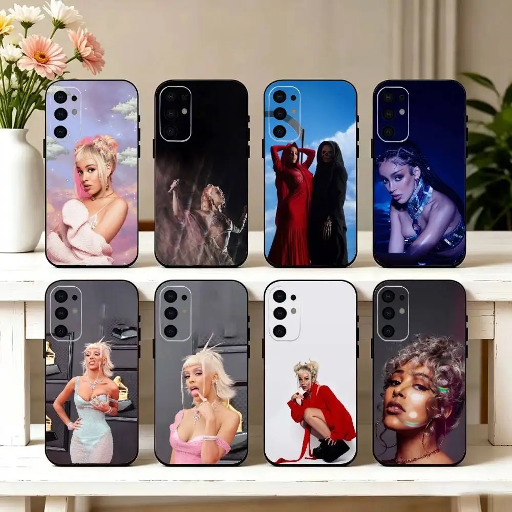 D-DOJA Cat Singer Phone Case For Samsung S25,S24,S21,S22,S23,S30,Ultra,S20,Plus,Fe,Lite,Note,10,Black Cover