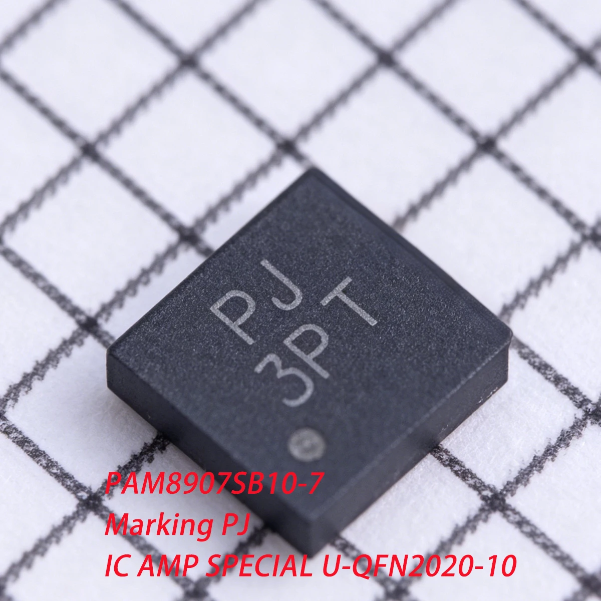 10PCS PAM8907SB10-7, Marking PJ, U-QFN2020-10 IC: Driver; Piezo Sounder. New Original Chip IC, Amplifier 31VPP Driver