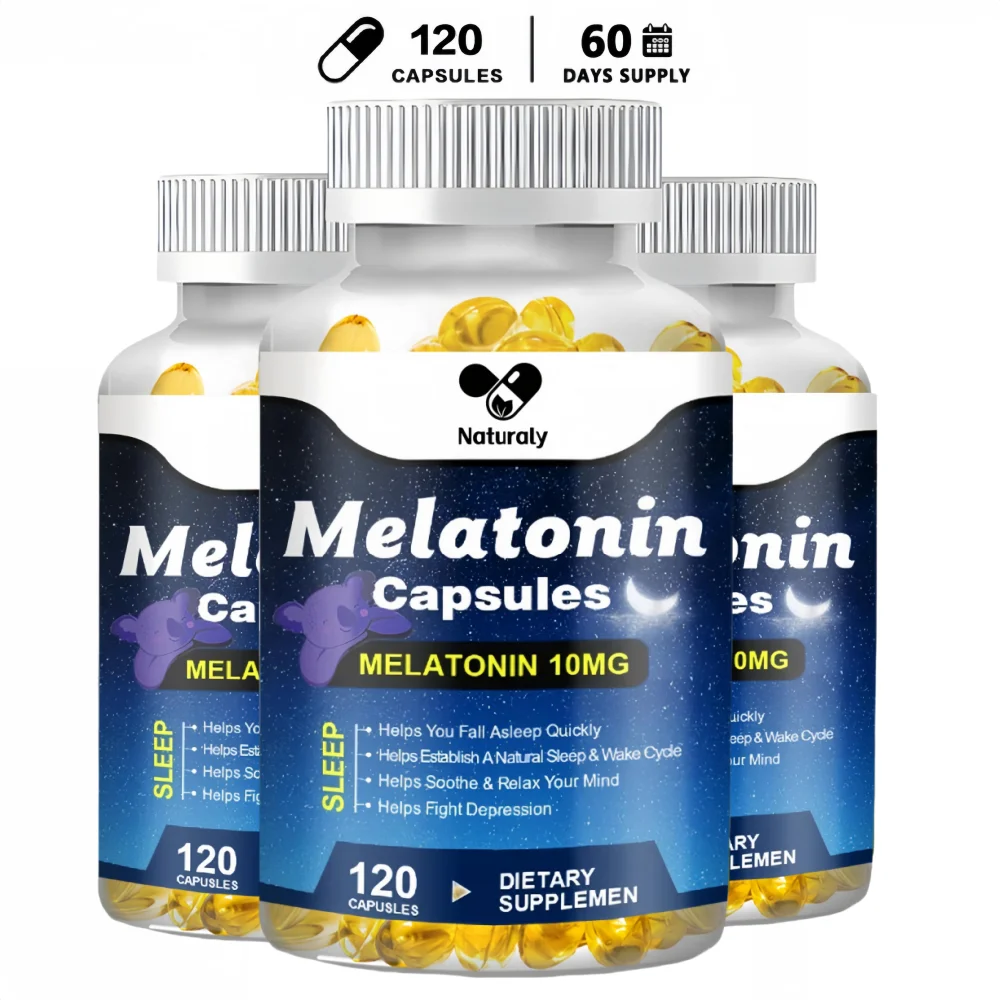 Melatonin Capsules Anxiety Stress Relief Help Deep Sleep Save Help Insomnia  Aiding Fall Asleep