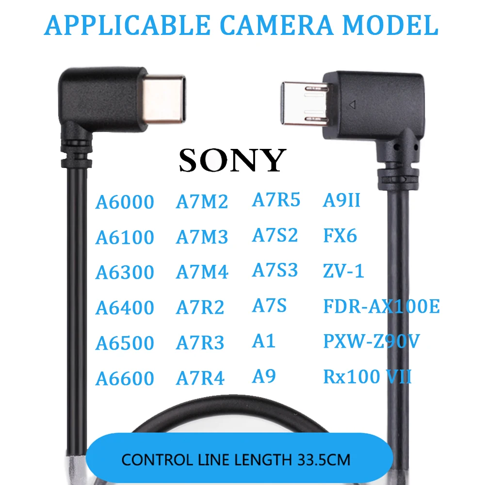 Kabel kontrol penstabil mini, DJI RS2 RSC2 RS3 RS4 RS3 kompatibel dengan kamera Sony A1 A9 A6100 A6500 A7M2 A7S3 FX3 A7S2 ZV-1