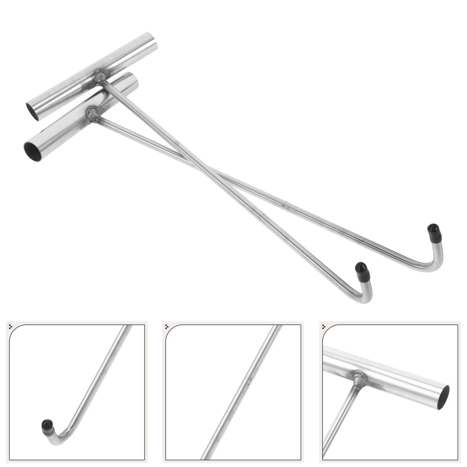 2 Pcs T-hook Post Drywall Hooks Key Fobs Roller Shutter Door Stainless Steel Manhole Metal Coat Hanger