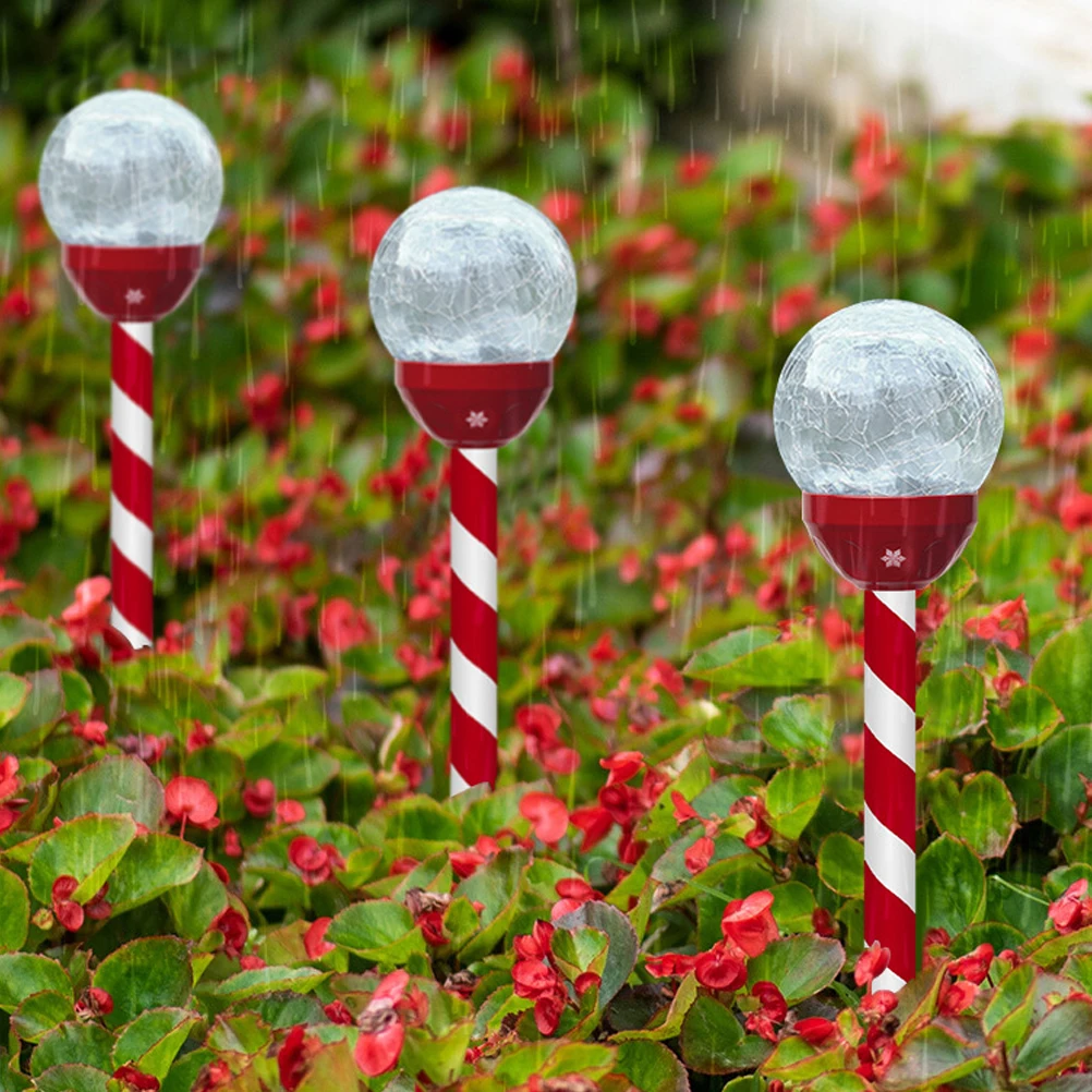 

3 Pcs Solar Garden Light Outdoor LED Lights Christmas Decoration for Pathway Glass